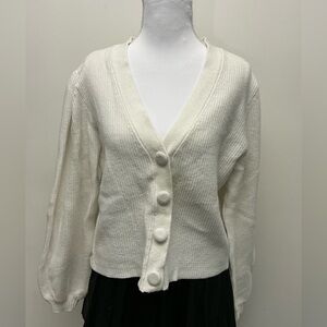 Zara Cream Button-Up Cardigan